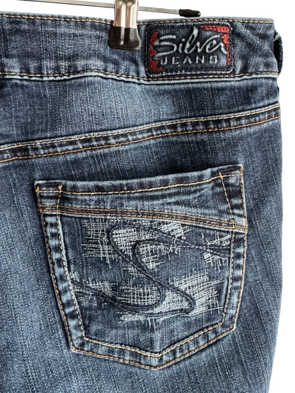 Silver Jeans Aiko Bootcut Womens 28/33 Dark Wash Denim Boot Cut Mini Flare EUC